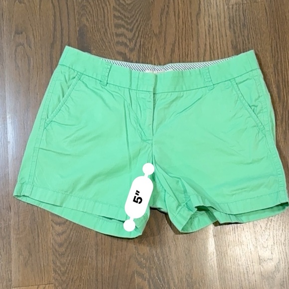 Green J Crew chino shorts size 8 preppy old quiet money summer - Picture 5 of 6